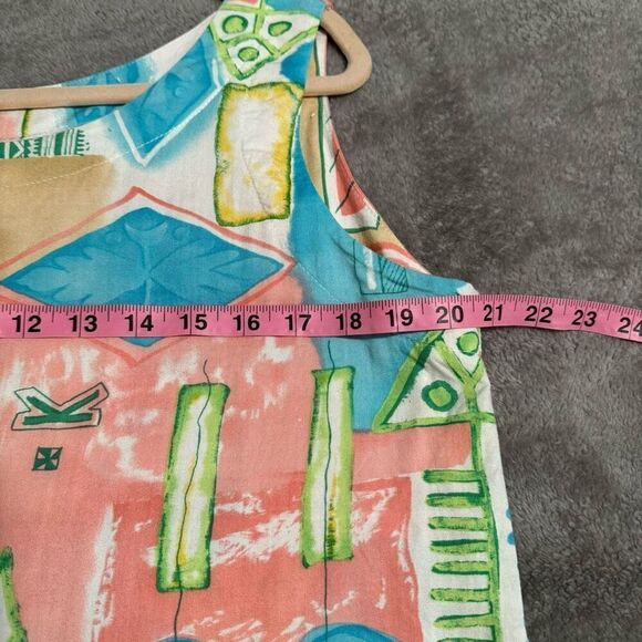 Vintage Sea Suns 90s Printed Tank Dress & Button Down Set M - Picture 8 of 9